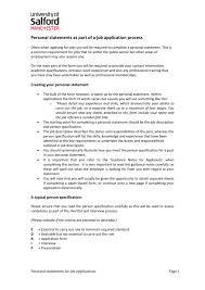 Writing A Personal Statement