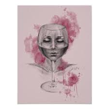Woman Face In Wine Glass Surreal Drawing Art Poster Zazzle Com In 2020 Poster Art Drawings Art