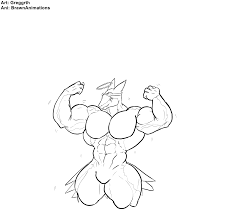 Muscle growth animation of Draken Typhlosion by Greggrth by BrawnAnimations  -- Fur Affinity [dot] net