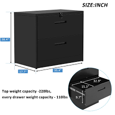 Shallower cabinets are also made: Modernluxe File Cabinet Home Office Lockable Heavy Duty Metal Lateral File Cabinet With 2 Drawers Black Lateral File Cabinets Office Products Rayvoltbike Com