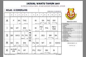 Jadual waktu kelas 6 bai 6 ber 6 del 6 int 6 kri 6 mut. Jadual Waktu Kelas Sesi 2017 Pages Sk Felda Sungai Sibol Facebook