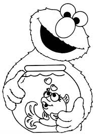 Peek a boo elmo coloring page | hm coloring pages. Elmo Holding Fish Bowl In Sesame Street Coloring Page Elmo Coloring Pages Birthday Coloring Pages Sesame Street Coloring Pages