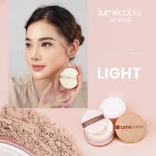 Lumecolors Set Foundation SPF15 Dan Loose Powder Bedak Tabur Oil Control  Full Coverange Perawatan Wajah Wanita By Tokobernice PUTIH/PINK LIGHT
