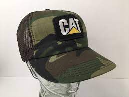 Vintage Cat Caterpillar Trucker Hat Camo Camouflage Snapback Tonkin Made In Usa Tonkin Trucker Trucker Hat Vintage Cat Hats