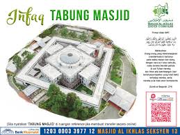 Pengurus masjid al ikhlas mengucapkan terima kasih, atas kepercayaan dan partisipasi para donatur dalam membangun rumah allah swt masjid al ikhlas, semoga allah swt melimpahkan rahmat, hidayah, rezeki dan pahala yang berlipat ganda… Pejabat Masjid Al Ikhlas Seksyen 13