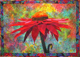 Cone Flower Art Quilt Pattern By Lenore Crawford Etsy In 2021 Flower Art Landscape Art Quilts Landscape Quilts