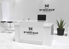 Premium Hotel Reception Table Logo Mockup Eymockup Hotel Reception Premium Hotel Reception Table