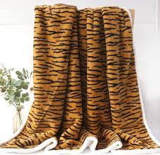 Check spelling or type a new query. Amazon Com Sleepwish Faux Fur Tiger Stripe Blanket Boys Animal Stripes Stylish Throw Decorative Sofa Couch And Floor Throw Warm Cozy Super Soft Bed Cover Sherpa Backing Black And Tan 51 X 63