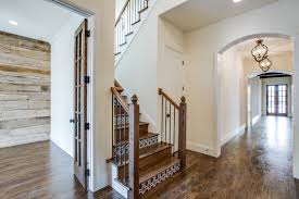 Reclaimed Wood Wall Double Brick Archways Tiled Spanish Stairs Bannister Custom Homes Custom Homes Home Tiled Staircase