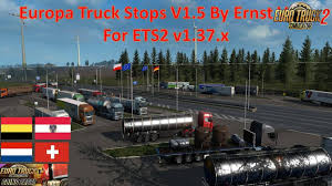 Europa Truck Stops V1 50 By Ernst Veliz 1 37 X For Ets2 Trucks Sardinia Island Reims