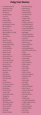 Below we mentioned some of the most popular cool. Pubg Clan Names 500 Powerful Pubg Team Names For You