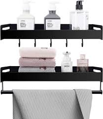 It depends on your needs and if you have the time to create your own shelf design. Amazon Com Shantton Floating Shelves Bathroom Shelf With Towel Bar Hooks Wall Mounted Bathroom Decor Shower Caddy Storage Organizer For Kitchen Over Toilet Set Of 2 Modern Design Kitchen Dining