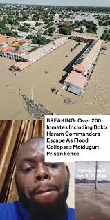 over 200 inmates escaped as flood pull down prison fence #viralnews  #tiktokviralvideo #creatorsearchinsights