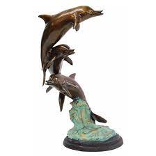 Triple dolphins sealife sculpture on marble base 80229. China Large Modern Hot Casting Bronze Outdoor Dolphin Sculpture China Bronze Dolphin Sculpture And Brass Dolphin Sculpture Price