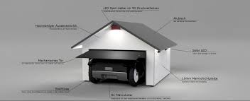 Mahrobotergarage Aus Holz Mit Klapptor Und Solar Led Fur Rasenmahroboter Automower 220 310 315 3 Rasenroboter Garage Rasenroboter Rasenmaher Roboter Garage