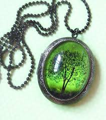 Emerald Bewitched Wearable Art Silver Locket Necklace Photo Locket Valentine S Gift Mother S Day Gift Cameo Necklace Wearable Art Locket Photo Locket