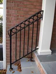 Wrought iron handrail, fit 2 or 3 steps outdoor stair railing, flexible front porch. Www Millennialliving Com Files 2 Step Railing Jpg Outdoor Stair Railing Railings Outdoor Step Railing