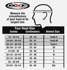 fox helmet size chart youth