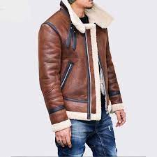 Ashoreshop Mens Warm Faux Leather Shearling Biker Jacket Winter Outerwear Leather Jacket Mens Jackets Mens Outfits