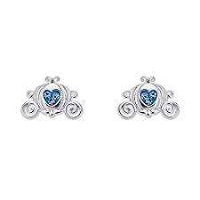 Amazon Com Disney Princess Cinderella Jewelry Royal Carriage Silver Plated Stud Earrings Clothing Shoes Jewelry