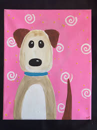 Dog Canvas Painting Monkeymou Designs On Facebook And Etsy Kids Canvas Painting Kids Canvas Art Dog Canvas Painting