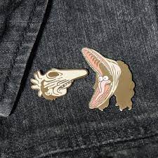 Patchgame On Instagram Everyone S Favorite Dearlydeparted Gold Pin Set From Toughtimespress Is Back In Stock Grab A Pair Cute Pins Gold Pin Backpack Pins