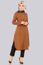 Modaselvim Tunik Dugmeli Tesettur Tunik 2006bgs354 Kiremit Salwar Neck Designs Islamic Dress Fashion