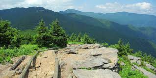 Locate the deep gap trail (marked with red triangles). Mt Mitchell Nc Views Hikes