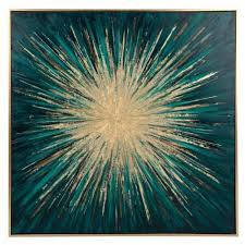 Gold And Green Painted Canvas 70x70 Estrella Maisons Du Monde Decoration Verte Deco Murale Parement Mural