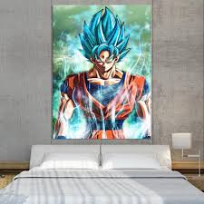 Dragon Ball Goku Super Saiyan God Blue Cool 1pc Canvas Print Saiyan Stuff Goku Super Saiyan God Goku Super Saiyan Dragon Ball Decor
