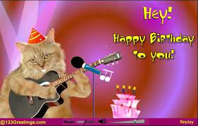 Use a children's birthday song when you design birthday greeting cards for kids. Singing Birthday Cat Singing Birthday Cards Birthday Ecards Funny Free Singing Birthday Cards