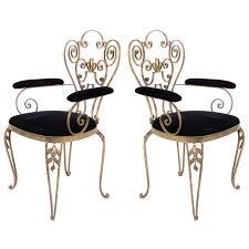 Pair Of Italian Textured Wrought Iron Chairs From The 1950s Wrought Iron Chairs Wrought Iron Patio Chairs Chair