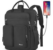 Amazon.com: Mancro Mochila de viaje para mujer con compartimento para  portátil TSA, mochila para laptop de 15.6 pulgadas con puerto de carga USB  y ...