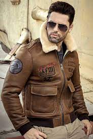Denny Dora Mens Brown Shearling Jacket Black Leather Jacket Men Brown Leather Jacket Men Leather Jacket Men