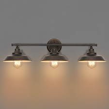 Bathroom Vanity Light 3 Light Wall Sconce Fixture Industrial Indoor Wall Mount Lamp Shade For Bathroom Kitchen Living Room Workshop Cafe Walmart Com Walmart Com