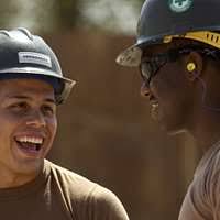 U.S. Air Force Master Sgt. Sean Gibson, left, from