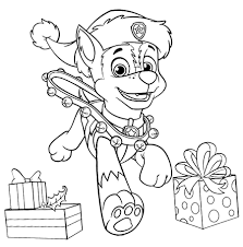 Ein team mutiger welpen führt zusammen mit einem klugen jungen ryder missionen durch, um diejenigen zu retten, die in schwierigkeiten sind. Weihnachten Paw Patrol Ausmalbilder Zum Ausdrucken