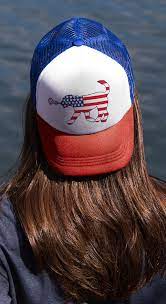 Girls Lacrosse Trucker Hat Patriotic Lula The Lax Dog Lulalax Lacrosse Girls Trucker Hat Lacrosse