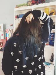 It is amazing how the young women are embracing the daunting silvery look on their hair. Blue Ombre Dark Brown Hair Hair Inspo Color Tumblr Hair Blue Hair
