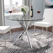 Wade Logan Juliette Dining Table Wayfair Ca In 2020 Circle Dining Table Glass Dining Room Table Dining Table In Kitchen