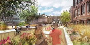 King S Road Newcastle Upon Tyne Uk Oobe Landscape Architecture Concept Render Rainwater Harvesting Water From Air City Landscape
