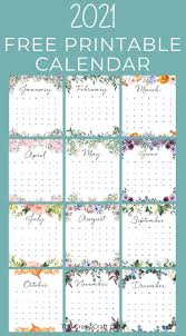 Jump start your new year with this free 2021 printable calendar template! 2021 Free Printable Floral Wall Calendar Calendar Printables Monthly Calendar Printable Printable Calendar