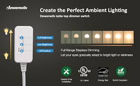 Shop for desk lamp with dimmer online at target. Dewenwils Table Lamp Dimmer Switch Dimmable Led Cfl Lights Incandescent And Halogen Bulbs Full Range Slide Control 6 6 Ft Extension Cord Ul Listed White Amazon Com