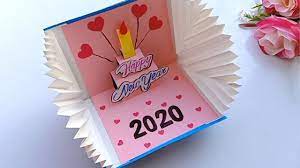 Create greeting cards with different shapes step 1: How To Make New Year Card Handmade Easy Card Tutorial Youtube