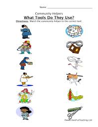 Community Helper Tools Matching Worksheet In 2020 Community Helpers Worksheets Community Helpers Matching Community Helpers Worksheets Preschool
