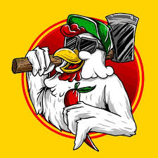 Chicken Mascot Ilustrasi Gambar Hewan Desain Logo