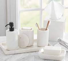 Frequent special offers.all products from marble bath accessories category are shipped worldwide with no additional fees. Frost Marble Bathroom Accessories Set Pottery Barn
