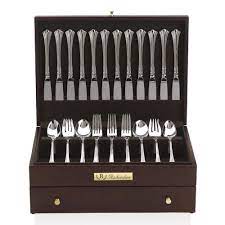 Wood flatware storage tray box holds a service for 14 extras accessories and steak knives. Personalized Mahogany Finish Easton Flatware Storage Chest