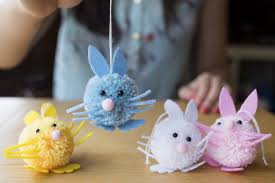 Pompon Tiere Aus Wolle Basteln Ideen Fur Kinder Zu Ostern Anleitung
