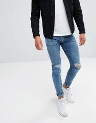 Asos Pull Bear Pull Bear Super Skinny Jeans In Blue Wash Blue Adorewe Com Vestuario Masculino Moda Para Homens Estilo Masculino